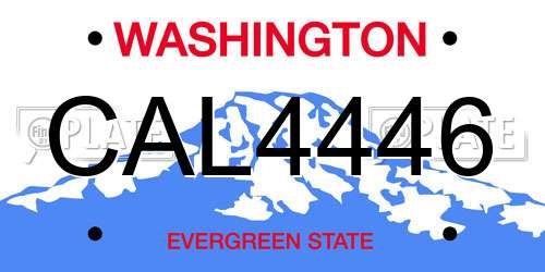 CAL4446 Washington License Plate