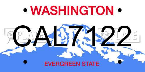 CAL7122 Washington License Plate