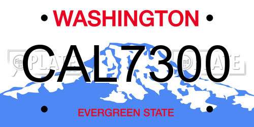 CAL7300 Washington License Plate