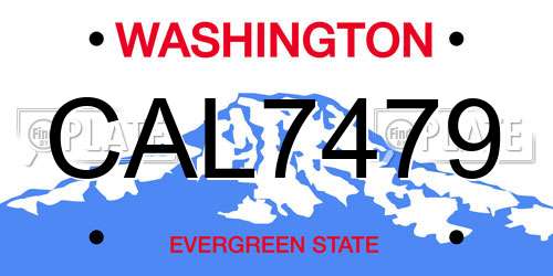 CAL7479 Washington License Plate