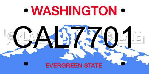 CAL7701 Washington License Plate