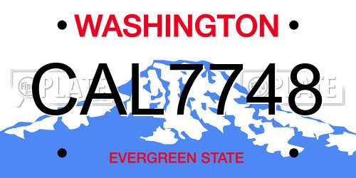 CAL7748 Washington License Plate
