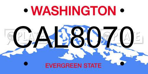 CAL8070 Washington License Plate