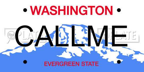 CALLME Washington License Plate