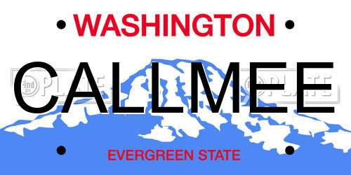 CALLMEE Washington License Plate