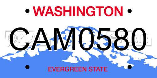 CAM0580 Washington License Plate