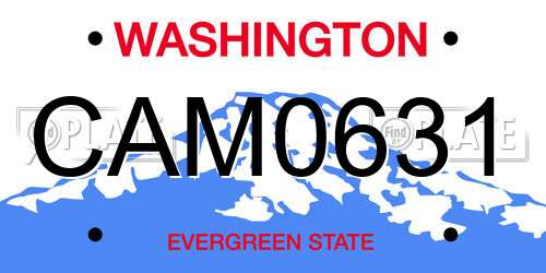 CAM0631 Washington License Plate