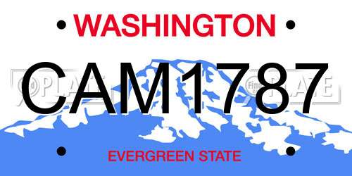 CAM1787 Washington License Plate