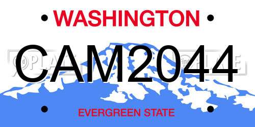 CAM2044 Washington License Plate