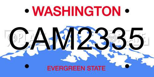 CAM2335 Washington License Plate