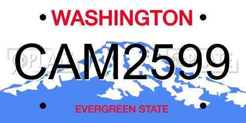 CAM2599 Washington License Plate