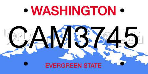 CAM3745 Washington License Plate