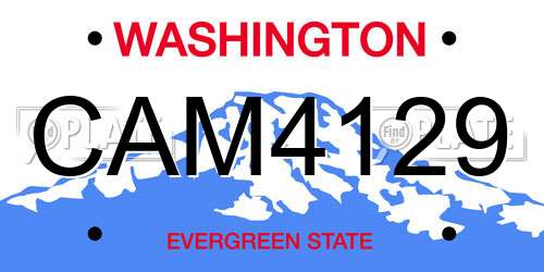 CAM4129 Washington License Plate