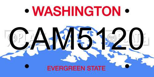 CAM5120 Washington License Plate