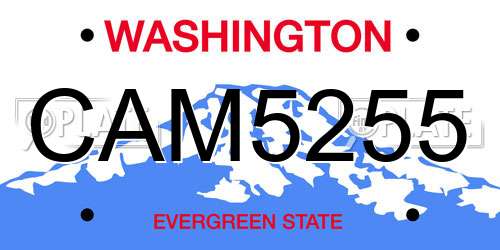 CAM5255 Washington License Plate
