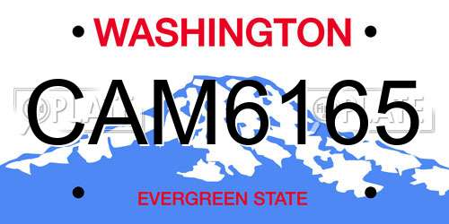 CAM6165 Washington License Plate