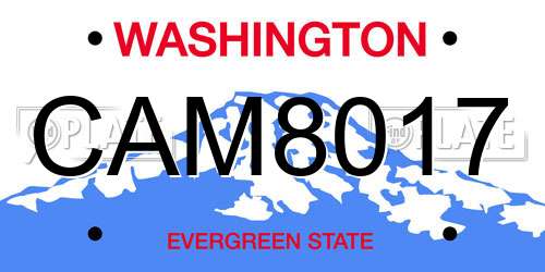 CAM8017 Washington License Plate