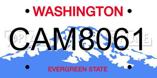 CAM8061 Washington License Plate