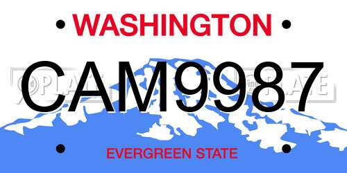 CAM9987 Washington License Plate
