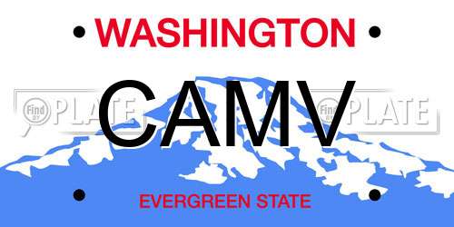 CAMV Washington License Plate