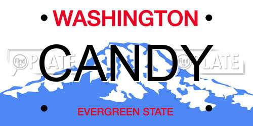 CANDY Washington License Plate