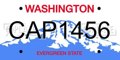 CAP1456 Washington License Plate