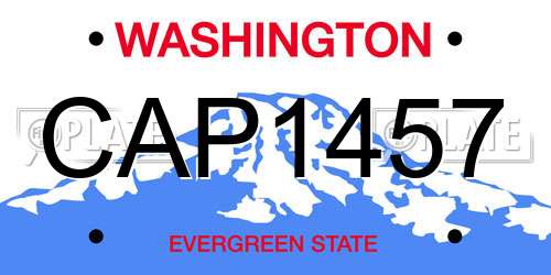 CAP1457 Washington License Plate