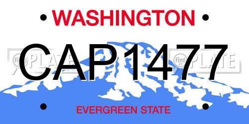CAP1477 Washington License Plate