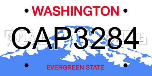 CAP3284 Washington License Plate
