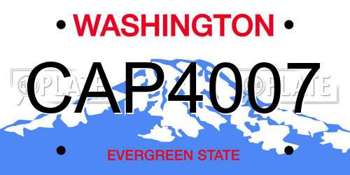 CAP4007 Washington License Plate
