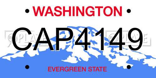CAP4149 Washington License Plate