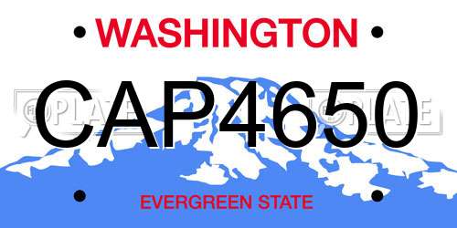 CAP4650 Washington License Plate