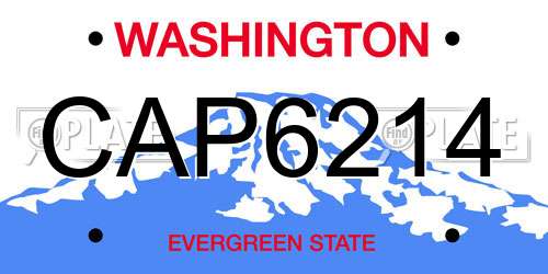 CAP6214 Washington License Plate