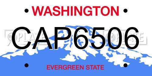 CAP6506 Washington License Plate