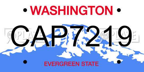 CAP7219 Washington License Plate