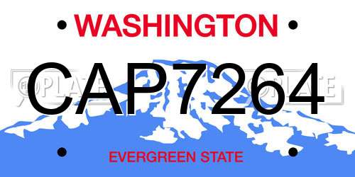 CAP7264 Washington License Plate