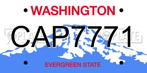 CAP7771 Washington License Plate