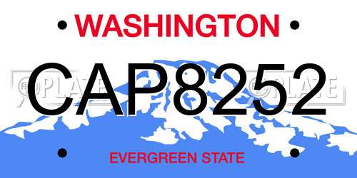 CAP8252 Washington License Plate