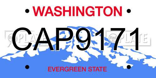 CAP9171 Washington License Plate
