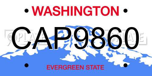 CAP9860 Washington License Plate