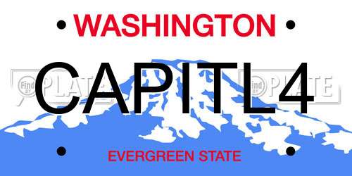 CAPITL4 Washington License Plate
