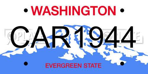 CAR1944 Washington License Plate