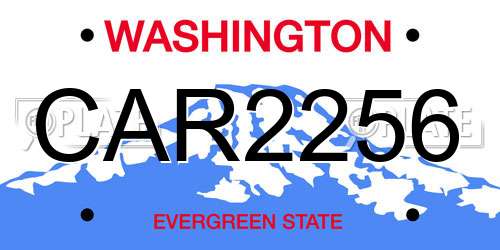 CAR2256 Washington License Plate