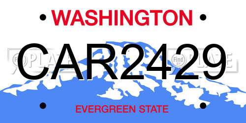 CAR2429 Washington License Plate
