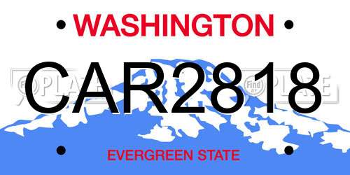 CAR2818 Washington License Plate