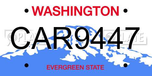 CAR9447 Washington License Plate