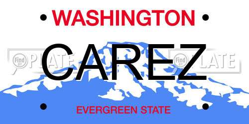 CAREZ Washington License Plate