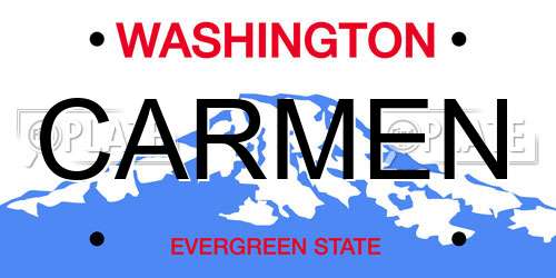 CARMEN Washington License Plate