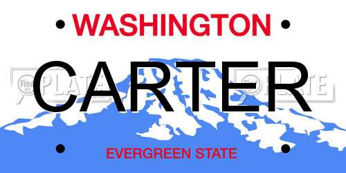 CARTER Washington License Plate