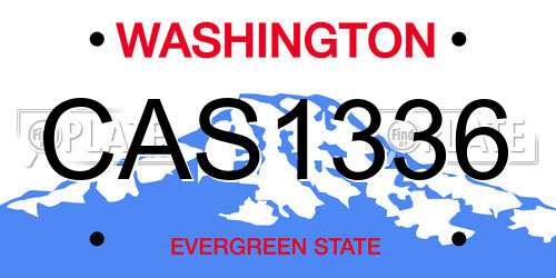 CAS1336 Washington License Plate